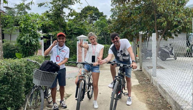 Durante il tour in bicicletta