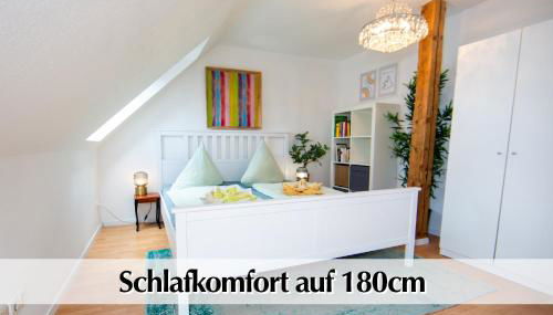 Helle 80m2 Maisonette FEWO mit tollem Balkon ins Grüne, Kingsize Bett, Smart-TV - Nur ein kurzer Spaziergang in die Altstadt und zum Domplatz - Kostenlose Parkplätze in den umliegenden Straßen - Ausgewählte Empfehlungen für Erfurt inklusive - Foto 3