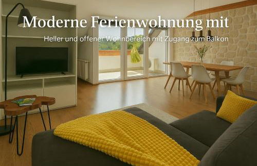 Traumhafte Wohnung mit Balkon & Flussblick in Neckarsteinach, 15km Heidelberg - Foto 8