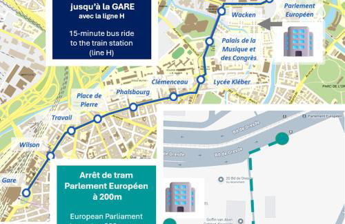 Vue Parlement Européen - Grande terrasse au calme - Tram à 2 min - Parking - Foto 33