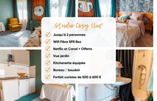 La Rosée - Studio Cosy à 50m des Thermes - Vue jardin, Wifi, Smart TV - Foto 11