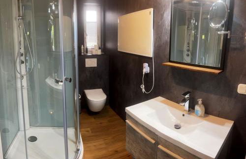 Ferienhaus Deluxe, direkt am See, mit hauseigener Panorama Außensauna, zwei Badezimmern, Tretboot, Kamin, in direkter nähe zum Kinderspieleparadies sowie Reit- und Ponyhof, 1 bis 8 Personen - Photo 30