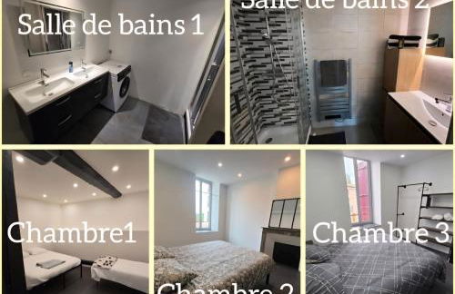 Appartement XXL 120m2 - 10 couchages - 3ch - centre Foix - 2 sdb-2 wc - Parking gratuit à 1 Minute - Foto 11