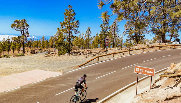Disfrutando de la excursión al Teide en bicicleta