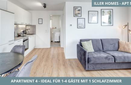Iller Homes - 5 x Moderne Fewos je 1bis2 oder 1bis4 Pers mit Küche u Balkon - Parkplätze vorhanden - Foto 48