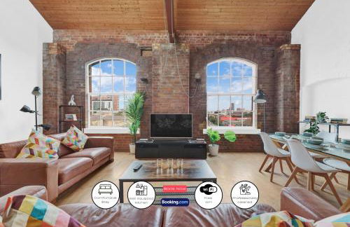 Large Industrial Style 2 Bedroom Apartment Short Term Rental & Flexible Renting Canary Wharf With Free WiFi - Photo 1