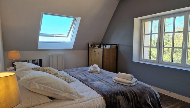 Breton Holiday Home With sea View, Plougasnou - Foto 4, Habitación