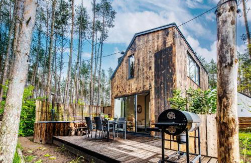 Domek lubiana180 WABI SABI w lesie jacuzzi sauna kominek - drewno w cenie pobytu - nad jeziorem Kaszuby pieski tylko do 10kg za dodatkową opłatą - Foto 8