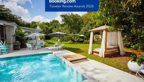 Miami Pool Cottage, tropical garden paradise - Foto 2, Garden, sunbed, Garden view