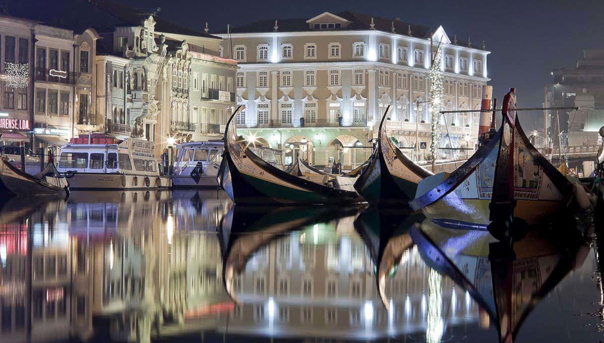Disfrutando de la noche de Aveiro