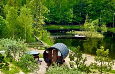 Osada Skoczkowo komfortowe domki z prywatnymi wannami hot-tub nad jeziorem- sauna- balia- prywatny staw wędkarski - Foto 8