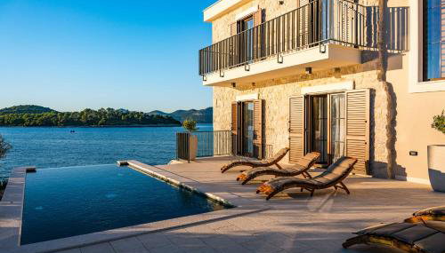 Seafront Villa Draga with heated infinity pool - Foto 5, sunbed