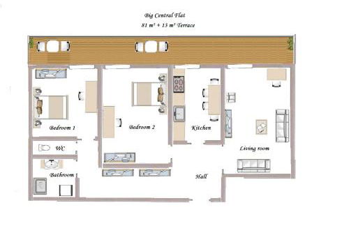NOTRE DAME - Huge sunny modern 2BR flat - Terrace - Foto 14