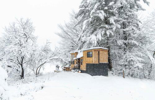 Haven Tiny House w hot tub on river near Stowe - Foto 54