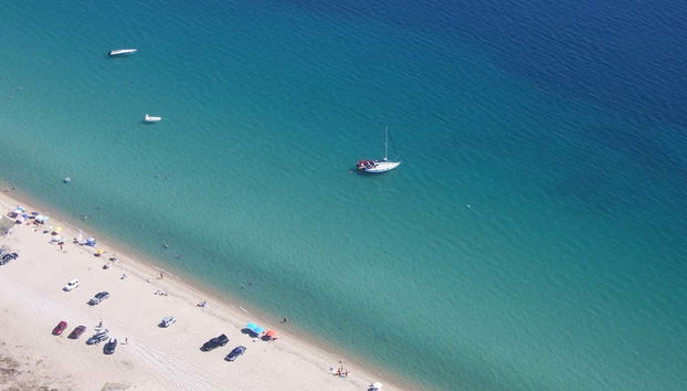 Vista aerea della spiaggia