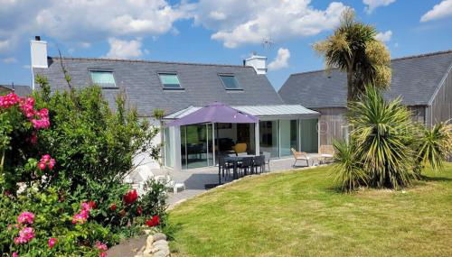 Tipoz'Immo - Ti Marin 500m de la plage et restaurant à pied - linge inclus et lits faits - wifi inclus - grande terrasse plein sud - spacieuse - lumineuse - Foto 2, Garden, Garden view