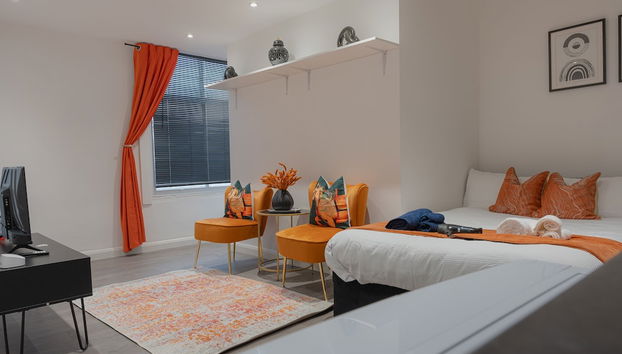 Luxe Studio Apartment in Leicester City Center - Foto 2, Habitación