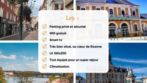 Lys Roanne centre-ville - Clim & Parking - Foto 4
