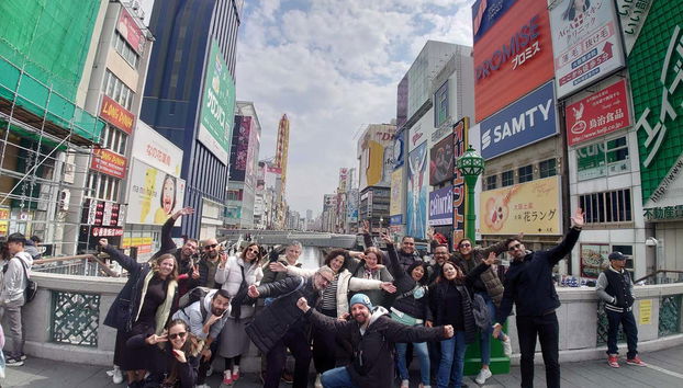 Uma das paradas do free tour por Osaka