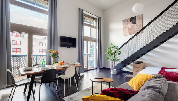 Family loft-apart with balcony in Prague - Foto 4, Habitación