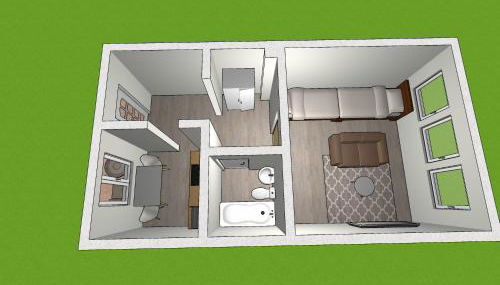 EMAS 3 Wohnung mit 2 Einzelbetten, Küche, WLAN, TV - Foto 4