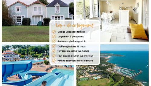 "MOULIN VERT RIVAGE" Maison, 6 personnes, au coeur du golf, village vacances, accès piscines gratuit - Foto 2