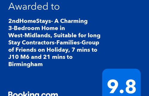 2ndHomeStays- Willenhall-A Serene 3 Bed House with a Garden View-Suitable for Contractors and Families-Sleeps 9 - 7 mins to J10 M6 and 21 mins to Birmingham - Foto 17