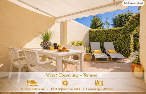 Mazet - Plage de la Nartelle à 200M- Piscine au sel -Terrasse- parking - BBQ- Séjour calme & détente draps inclus- Check-in 20h maximum - Foto 5