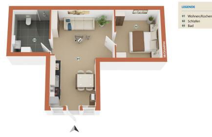 FeWo Urban Gotha-Apartment Ekhof- Am Schlosspark- Parken an der der Tür- Barrierefrei, 900 Meter zum Bahnhof - Wallbox - Foto 13