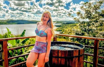 Chalé Recanto - ofurô, banheira, vista, cachoeira e lago em Alexânia - Foto 46