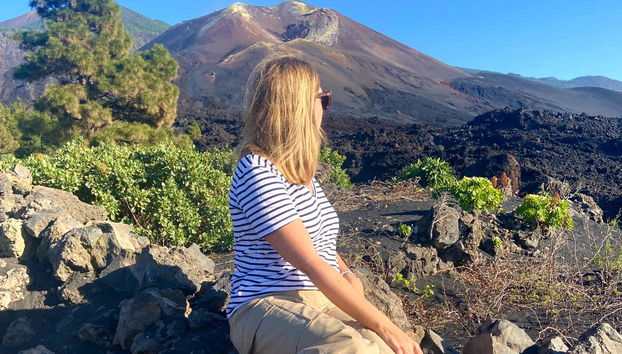 Tajogaite Volcano Day Trip - Photo 4, Pose next to Tajogaite at a viewpoint in Tacande