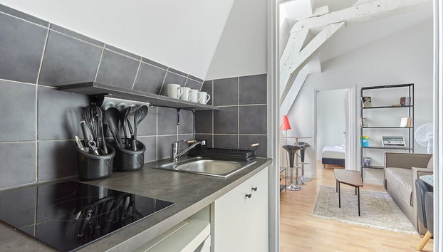 Charming 1 Bedroom Flat Coeur du Marais - Foto 5, Cocina privada