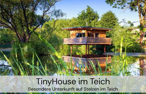 TinyHousebeiDresden mit Faßsauna spektakuläres winziges Häuschen auf Stelzen im Pferdeteich, Kaminofen, umlaufende Terrasse - Nähe Sächsische Schweiz - Von Juni - September Mindestmietzeit 1 Woche Sa-Sa - Foto 1