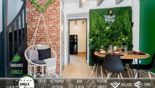 MAISON "Jungle House" 90 m2 BILLARD, RÉTROPROJECTEUR, BAR À JEUX , VINYLE, WIFI FIBRE, idéal PRO & FAMILLE à Montbrison - Foto 2