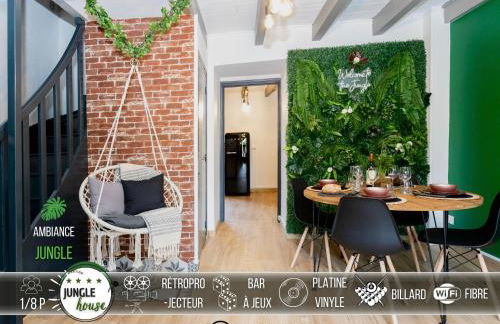 MAISON "Jungle House" 90 m2 BILLARD, RÉTROPROJECTEUR, BAR À JEUX , VINYLE, WIFI FIBRE, idéal PRO & FAMILLE à Montbrison - Foto 2