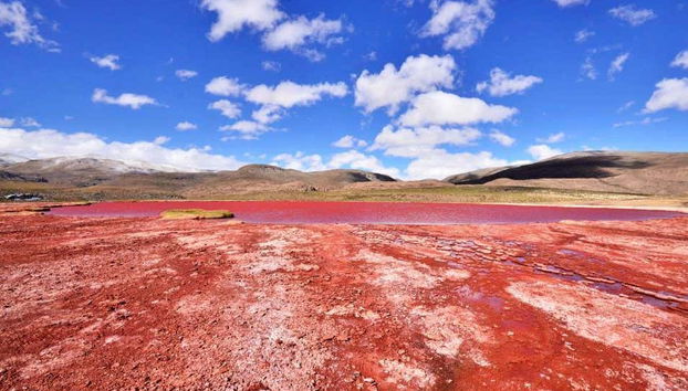 Vista panoramica della Laguna Rossa