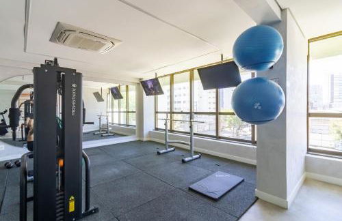 Apartamento com VISTA maravilhosa no bairro do Pina! Cozinha completa, Wi-Fi, Ar Condicionado e máquina de lavar - Condomínio com Estacionamento, Recepção 24h, Piscina e Academia - Foto 33