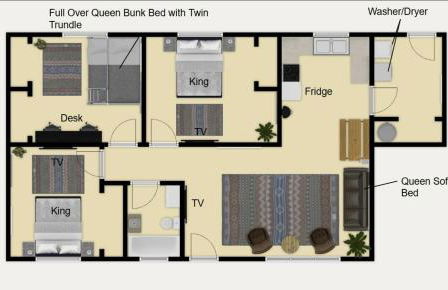 3Bd, King, Brkfst, Large TVs, WD, Sleeps 11, BBQ - Foto 6