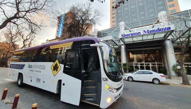 Starting the route in the wine bus