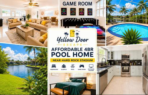 4bdrm Waterfront salt water Pool home with Outdoor theater Game Rm Make up vanities in every room Perfect for Game days and concerts trips to Miami Hard rock stadium and hotel 15 mins away - Foto 1