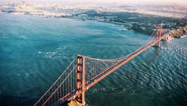 Vue aérienne de la baie de San Francisco