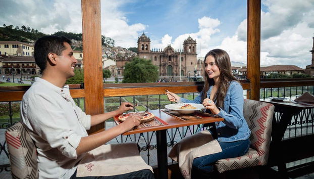 Lunch overlooking the Plaza de Armas