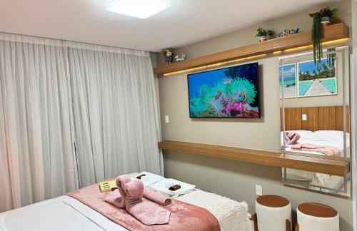 Magnífico APARTAMENTO de Charme - 3 quartos AR CONDICIONADOS SPLIT - Beira Mar, 2 banheiros, 2 Vagas Garagem, 4 Varandas, 2 Elevadores, Redes para Descanso, Wi-Fi, Air Fryer, Disney Plus, HBO Max, Cadeiras de Praia e Caixa Térmica - Photo 6