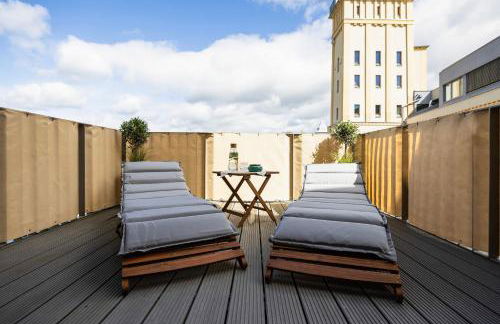 mayhome - das STRANDLOFT schönes Studioapartment mit Balkon, Küche und Tiefgarage - Sauna und Fitness direkt nebenan - Foto 6