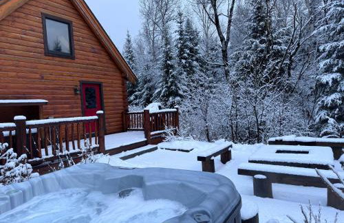 BC Log cabin with private beach river fire pit AC wifi onsite trails ski slope views - Foto 20