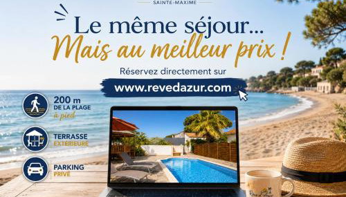 T3 de 35m2 - Plage de la Nartelle à 200m- piscine partagée -Parking - BBQ - 2 Chambres 2 Salle de bains pour un séjour calme & détente à quelques pas de la plage- Check-in 15h à 20h maximum- propriété le Rêve D'Azur Sainte Maxime - Photo 2