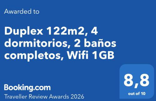 Duplex 122m2, 4 dormitorios, 2 baños completos, Wifi 1GB - Foto 2