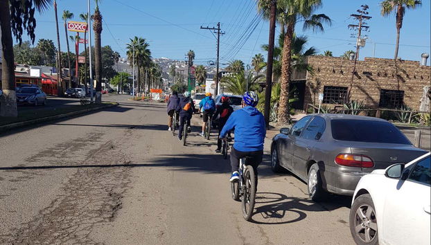 Percorrendo Ensenada en bicicleta