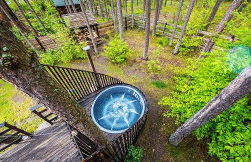 Domek lubiana180 SCANDI wśród drzew JACUZZI SAUNA KOMiNEK i TARAS na dachu jezioro Kaszuby Pieski tylko do 10kg za dodatkową opłatą - Foto 23