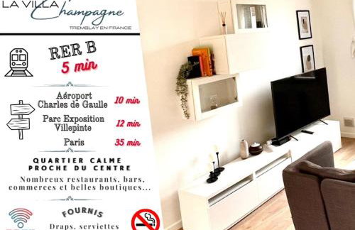 La Villa Champagne - Proche du Centre, Paris, Aéroport CDG et Parc Exposition Villepinte - Foto 1